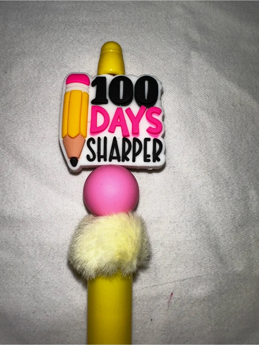 100 Days Sharper Pink and Yellow Custom Pen